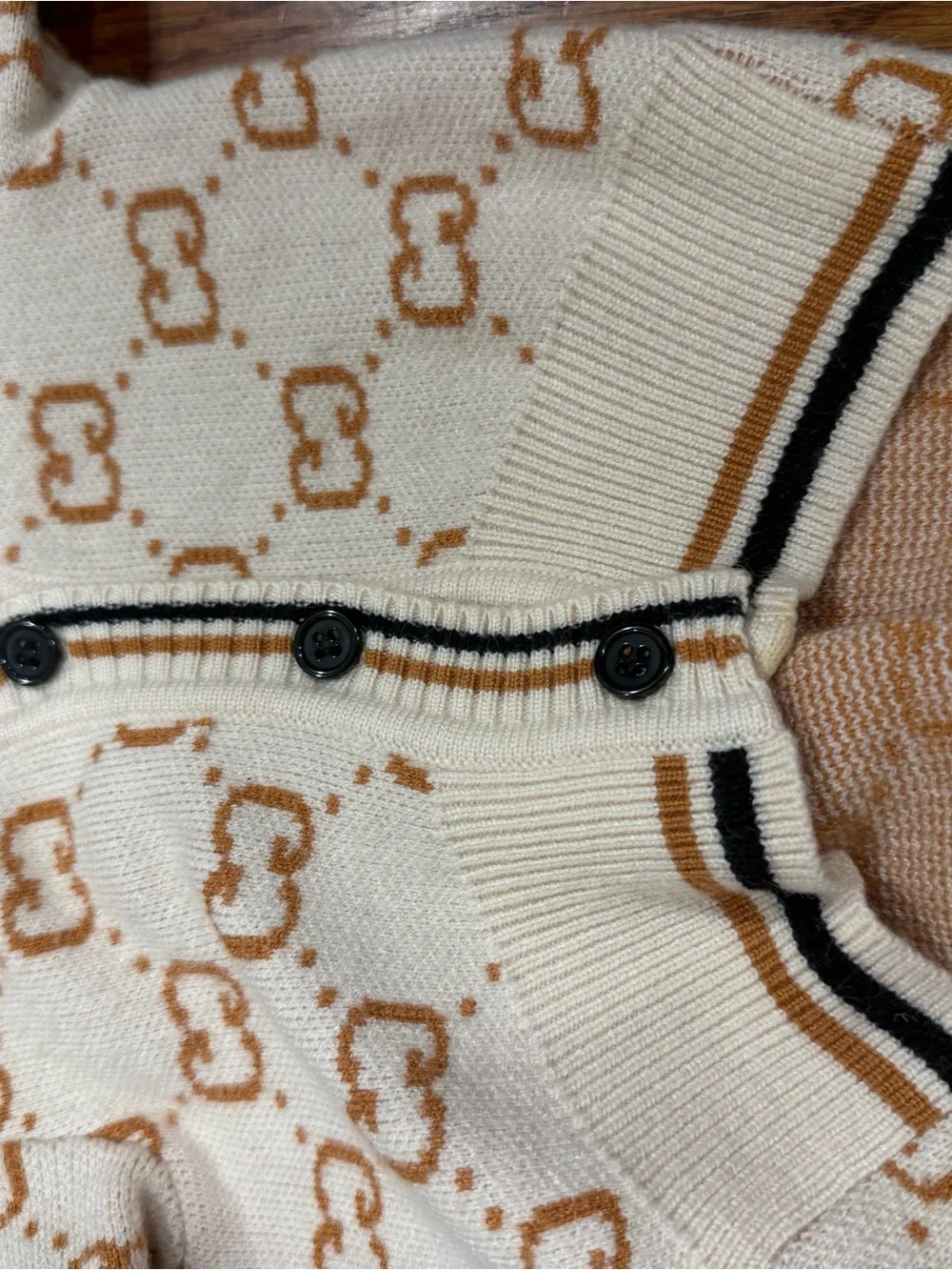 Pet luxury knit monogram cardigan